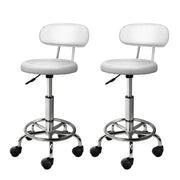 Blake PU Leather Gas-Lift Swivel Bar Stool Set of 2 – White