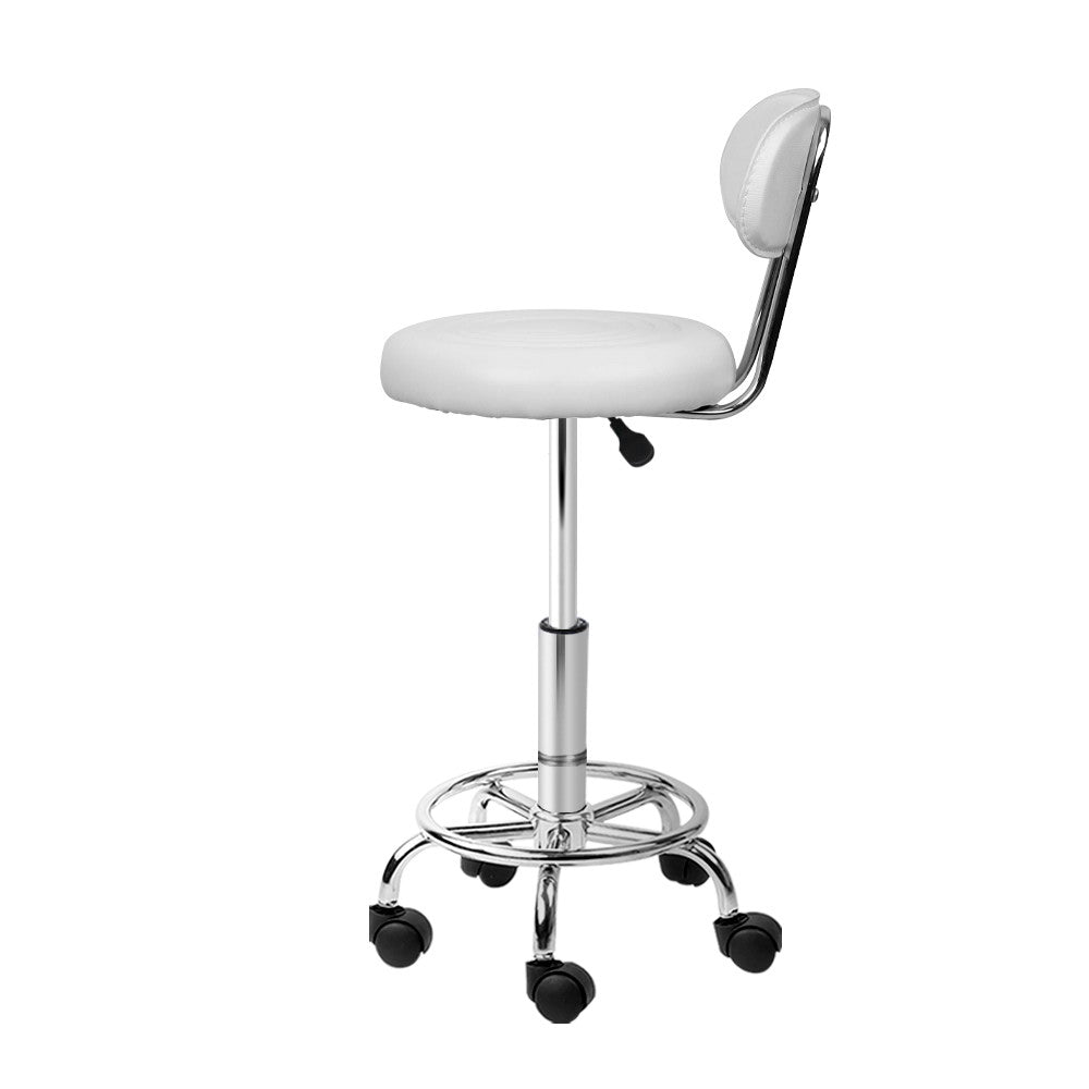 Blake PU Leather Gas-Lift Swivel Bar Stool Set of 2 – White