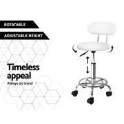 Blake PU Leather Gas-Lift Swivel Bar Stool Set of 2 – White