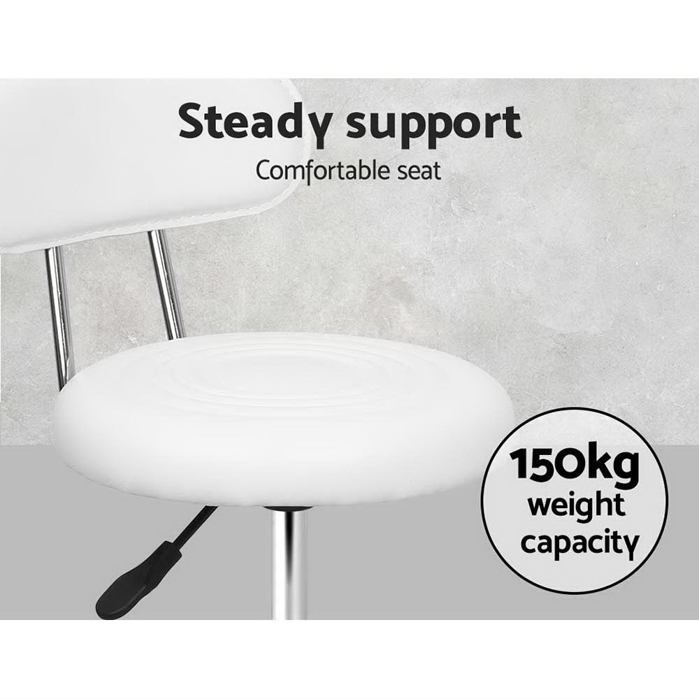 Blake PU Leather Gas-Lift Swivel Bar Stool Set of 2 – White