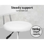 Blake PU Leather Gas-Lift Swivel Bar Stool Set of 2 – White