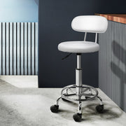 Blake PU Leather Gas-Lift Swivel Bar Stool Set of 2 – White