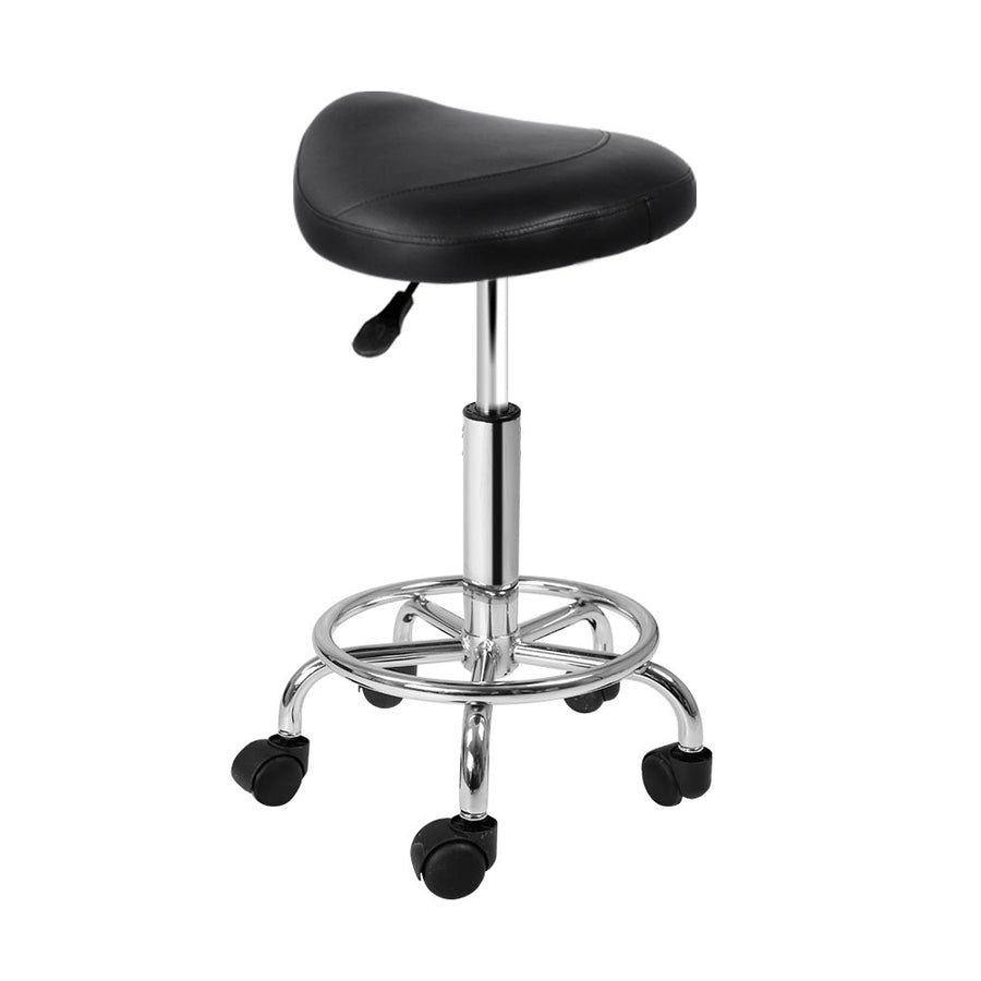 Blythe PU Leather Gas-Lift Swivel Bar Stool – Black
