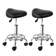 Blythe PU Leather Gas-Lift Swivel Bar Stool Set of 2 – Black