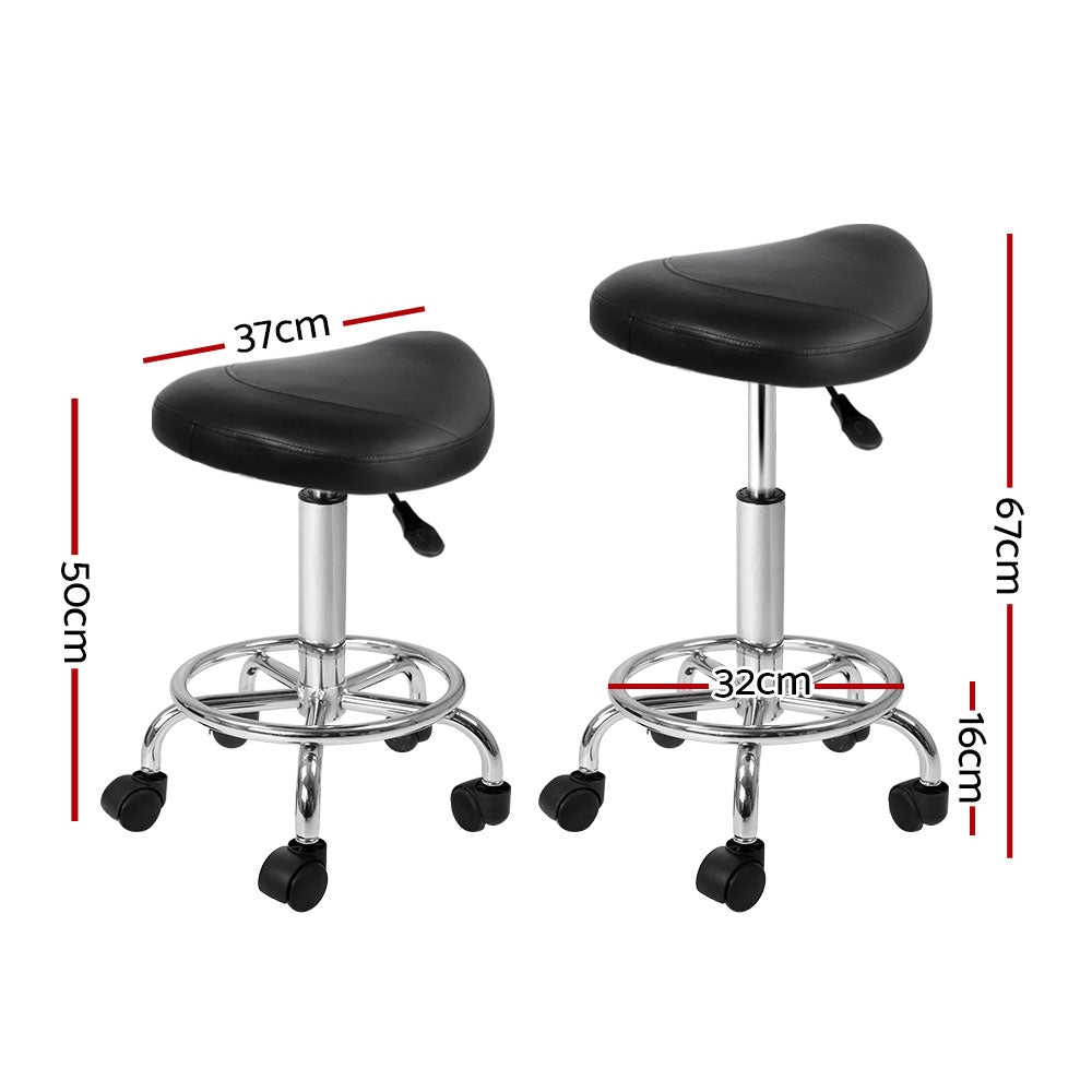 Blythe PU Leather Gas-Lift Swivel Bar Stool Set of 2 – Black