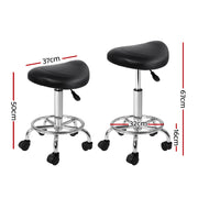 Blythe PU Leather Gas-Lift Swivel Bar Stool Set of 2 – Black