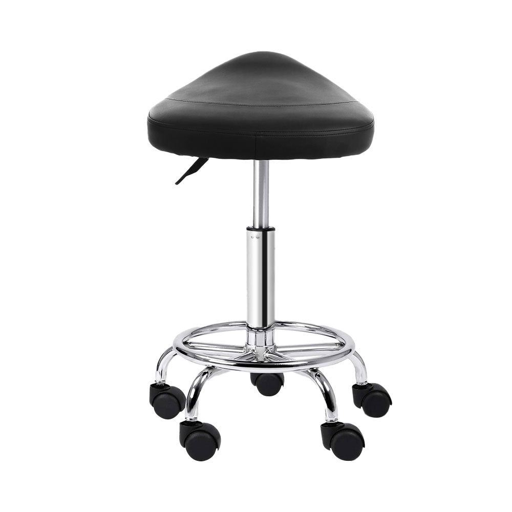Blythe PU Leather Gas-Lift Swivel Bar Stool Set of 2 – Black