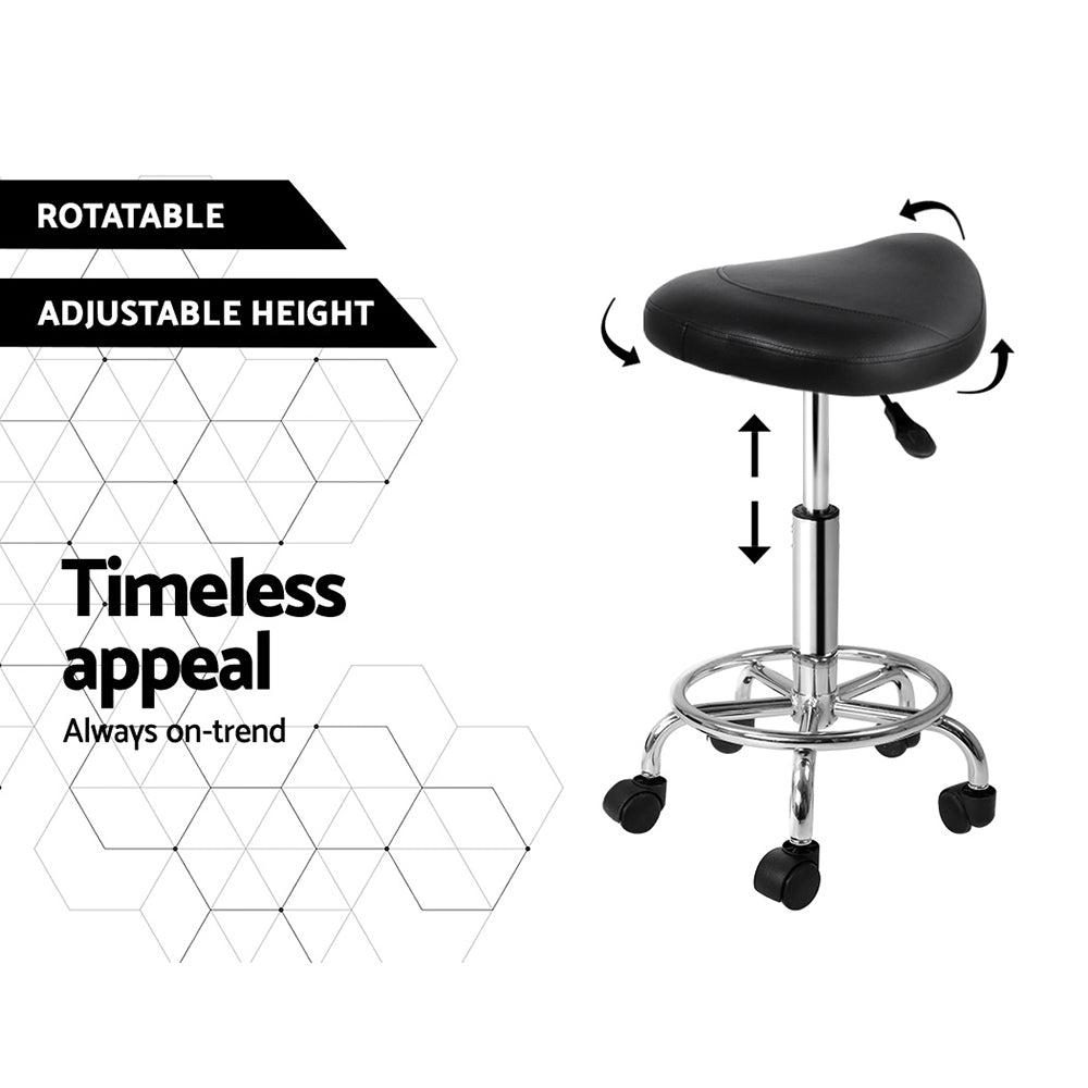 Blythe PU Leather Gas-Lift Swivel Bar Stool Set of 2 – Black