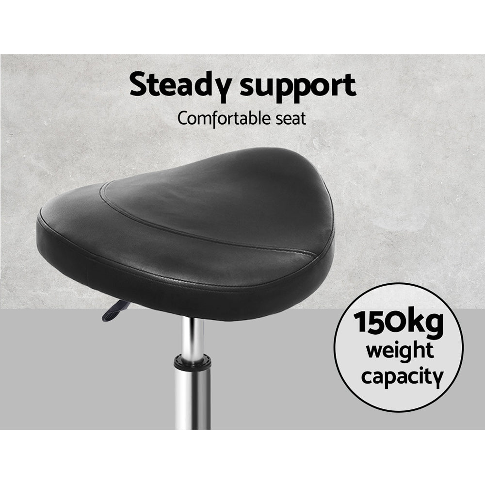 Blythe PU Leather Gas-Lift Swivel Bar Stool Set of 2 – Black