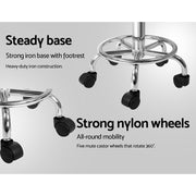Blythe PU Leather Gas-Lift Swivel Bar Stool Set of 2 – Black