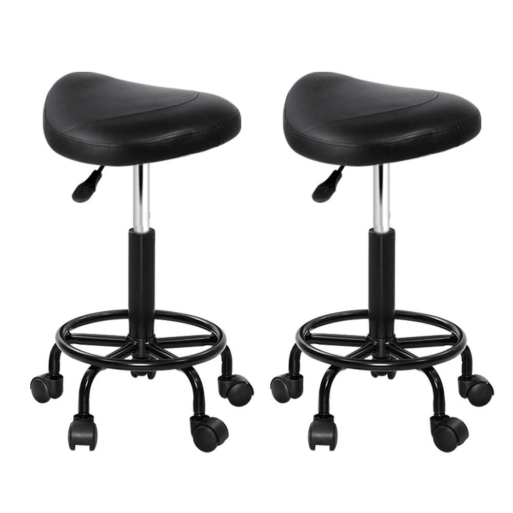Berkley PU Leather Gas-Lift Swivel Bar Stool Set of 2 – Black