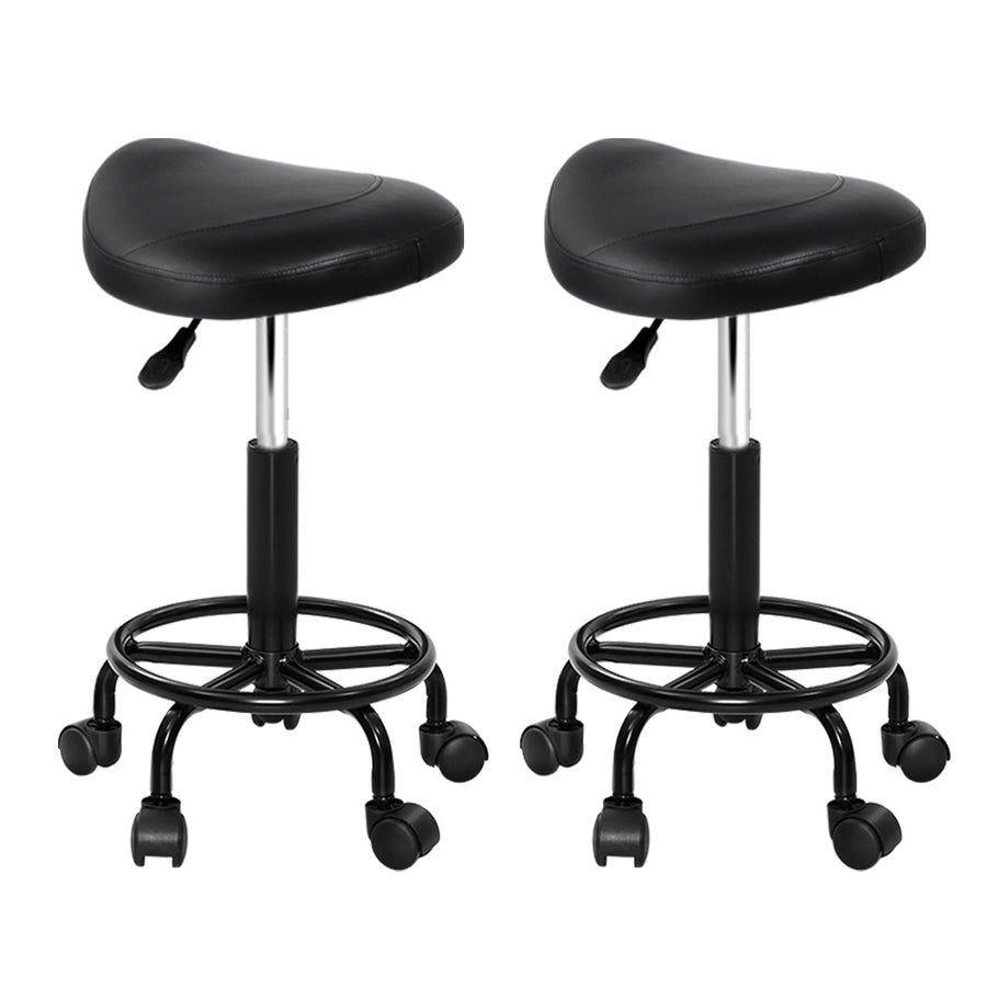 Berkley PU Leather Gas-Lift Swivel Bar Stool Set of 2 – Black
