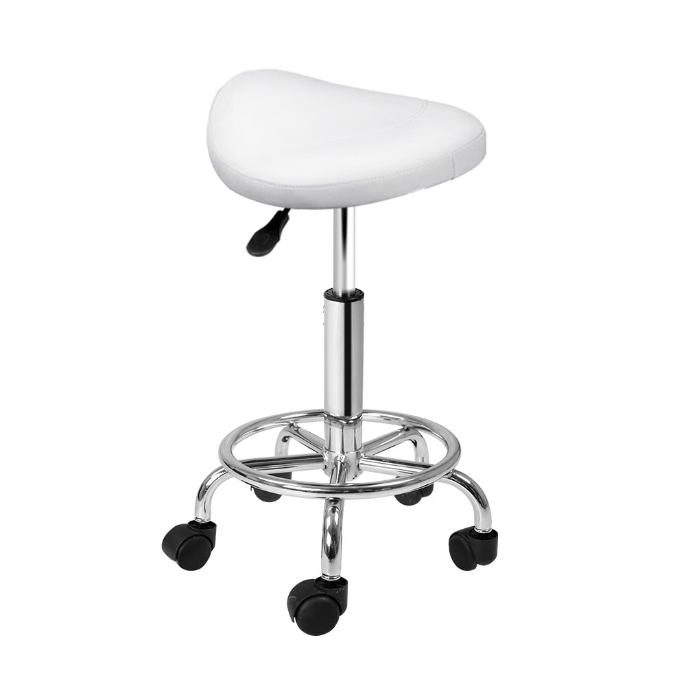 Blythe PU Leather Gas-Lift Swivel Bar Stool – White