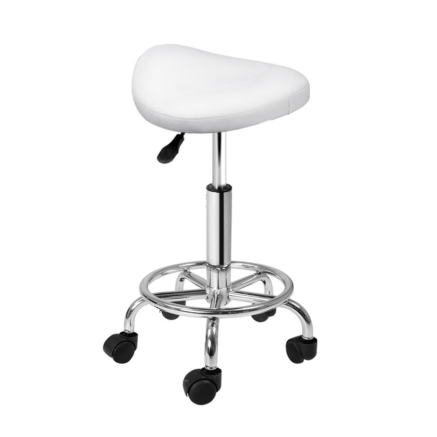 Blythe PU Leather Gas-Lift Swivel Bar Stool – White