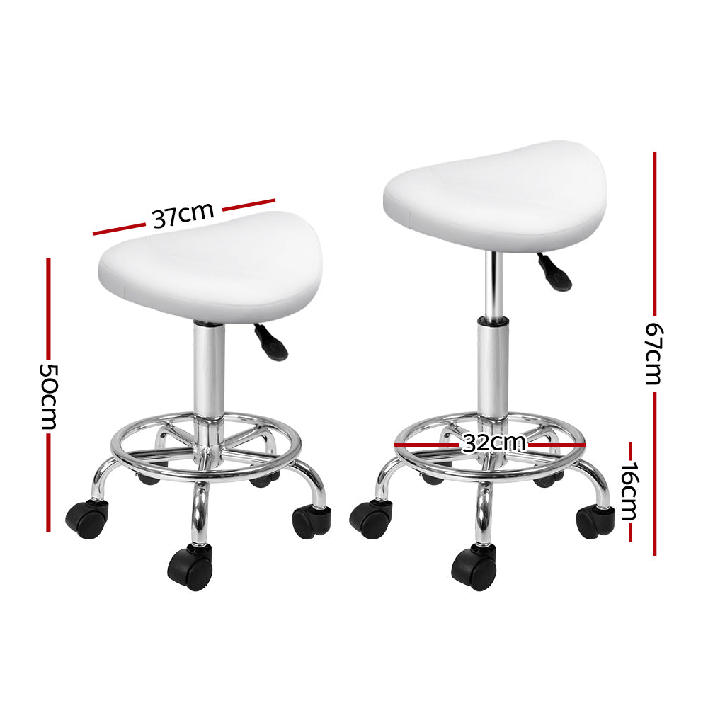 Blythe PU Leather Gas-Lift Swivel Bar Stool – White