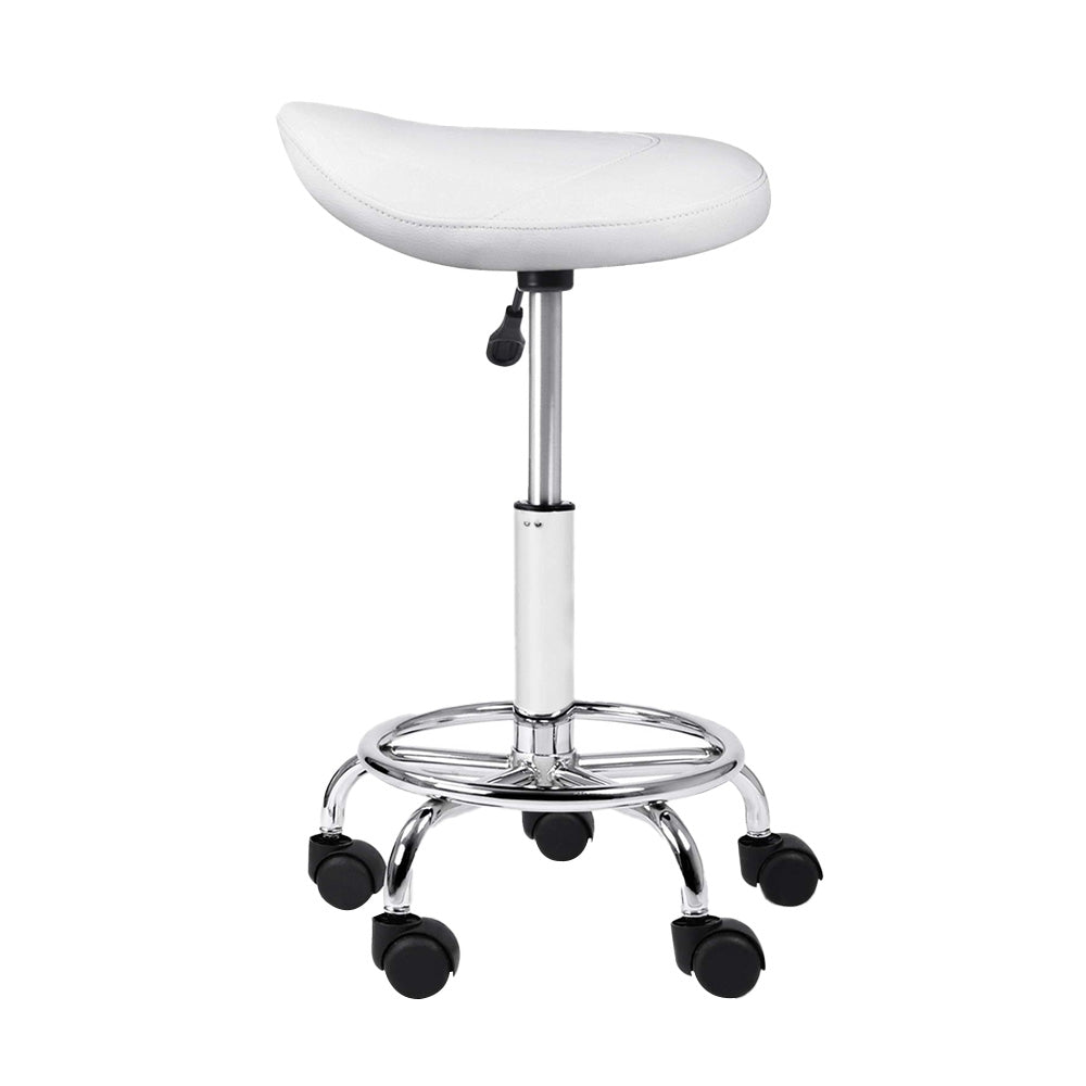 Blythe PU Leather Gas-Lift Swivel Bar Stool – White