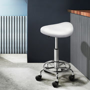 Blythe PU Leather Gas-Lift Swivel Bar Stool – White