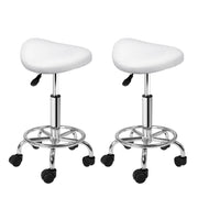 Blythe PU Leather Gas-Lift Swivel Bar Stool Set of 2 – White
