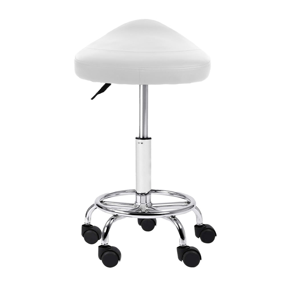 Blythe PU Leather Gas-Lift Swivel Bar Stool Set of 2 – White