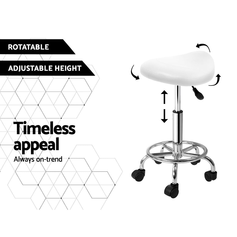 Blythe PU Leather Gas-Lift Swivel Bar Stool Set of 2 – White