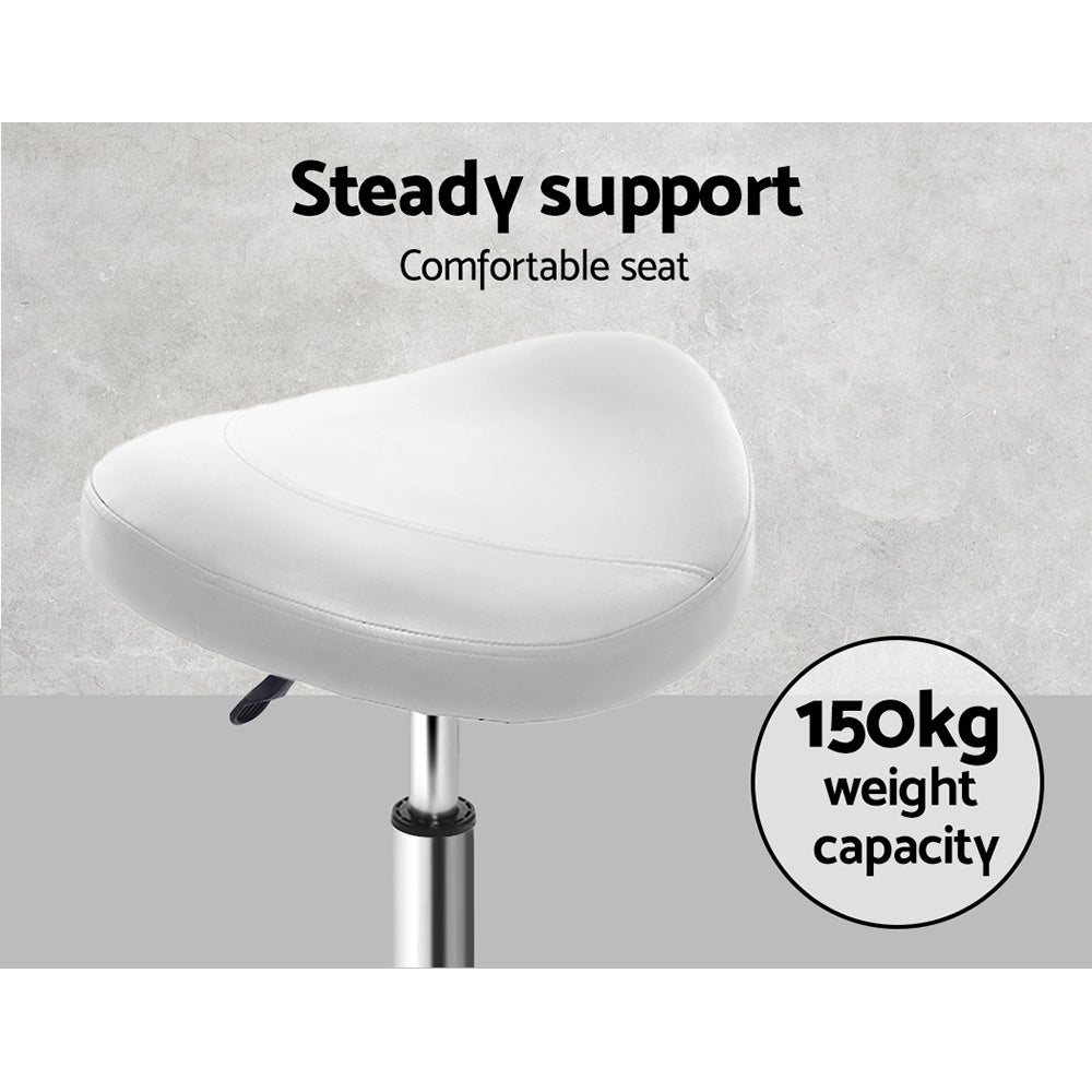 Blythe PU Leather Gas-Lift Swivel Bar Stool Set of 2 – White