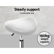 Blythe PU Leather Gas-Lift Swivel Bar Stool Set of 2 – White
