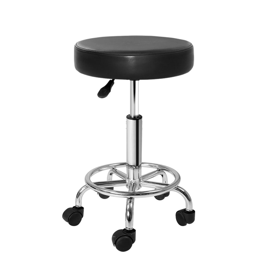 Bardon PU Leather Gas-Lift Swivel Bar Stool – Black