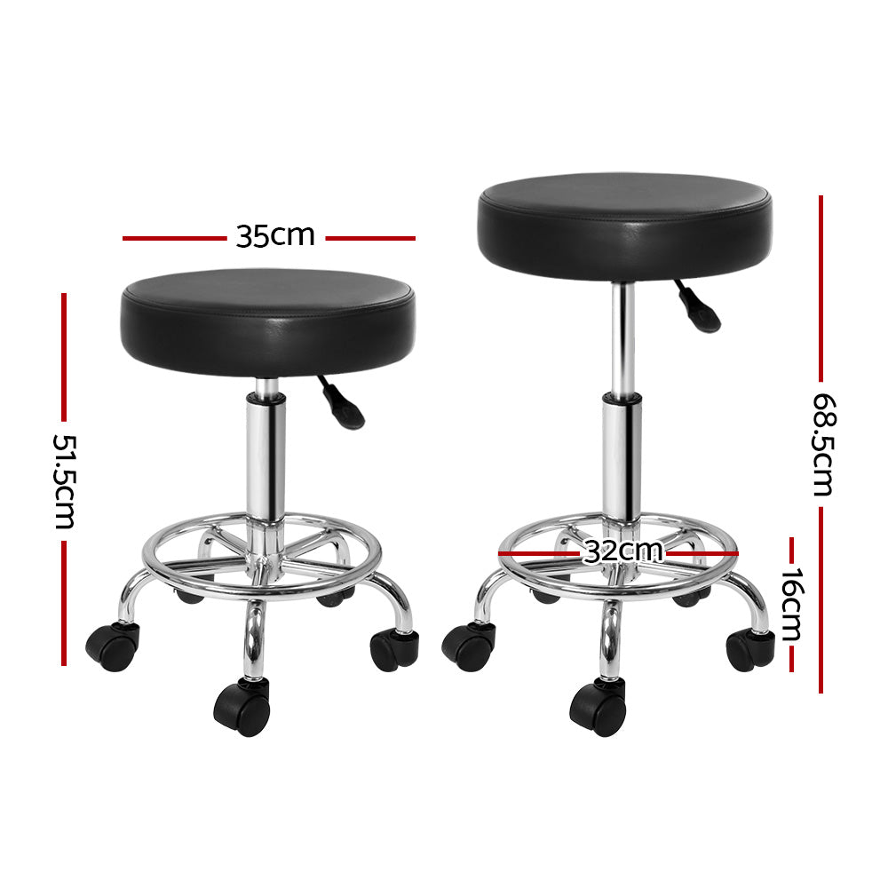 Bardon PU Leather Gas-Lift Swivel Bar Stool – Black