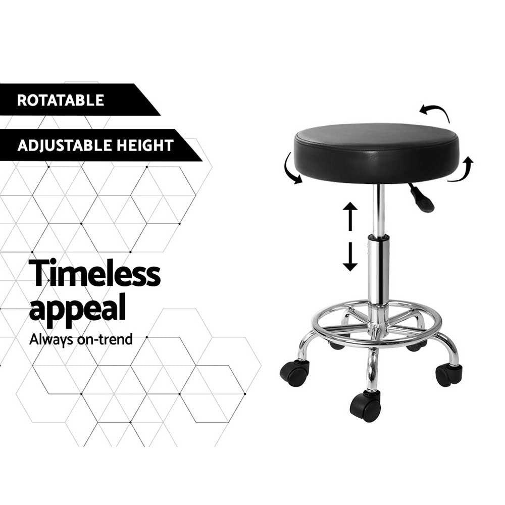 Bardon PU Leather Gas-Lift Swivel Bar Stool – Black