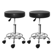 Bardon PU Leather Gas-Lift Swivel Bar Stool Set of 2 – Black