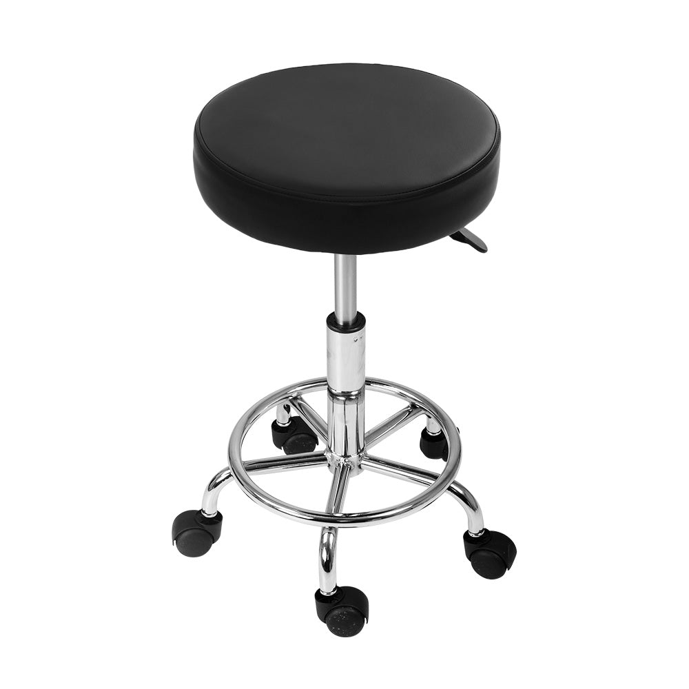 Bardon PU Leather Gas-Lift Swivel Bar Stool Set of 2 – Black