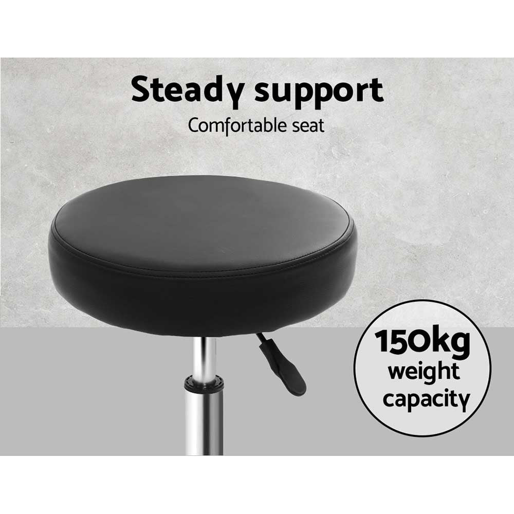 Bardon PU Leather Gas-Lift Swivel Bar Stool Set of 2 – Black