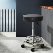 Bardon PU Leather Gas-Lift Swivel Bar Stool Set of 2 – Black