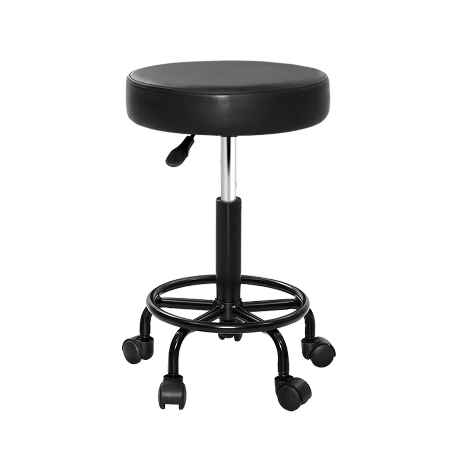 Bailey PU Leather Gas-Lift Swivel Bar Stool – Black