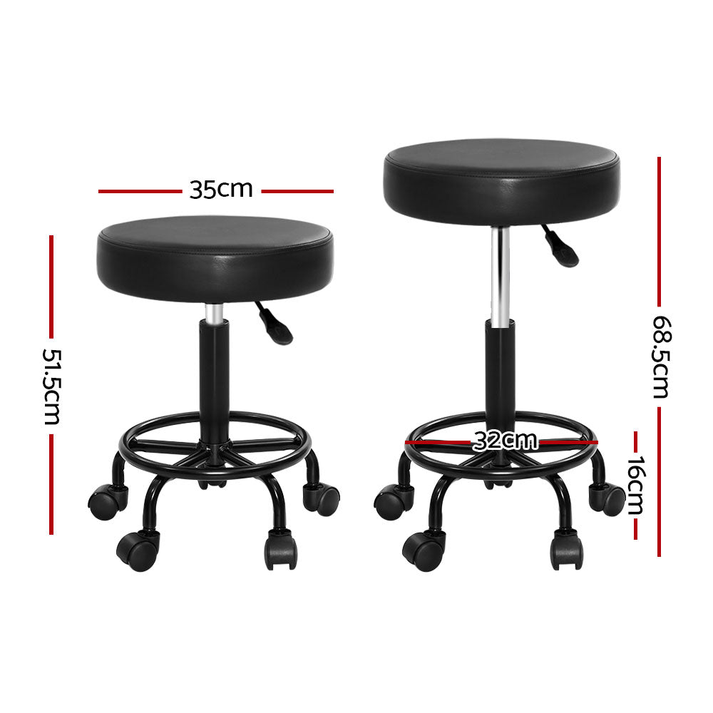 Bailey PU Leather Gas-Lift Swivel Bar Stool – Black