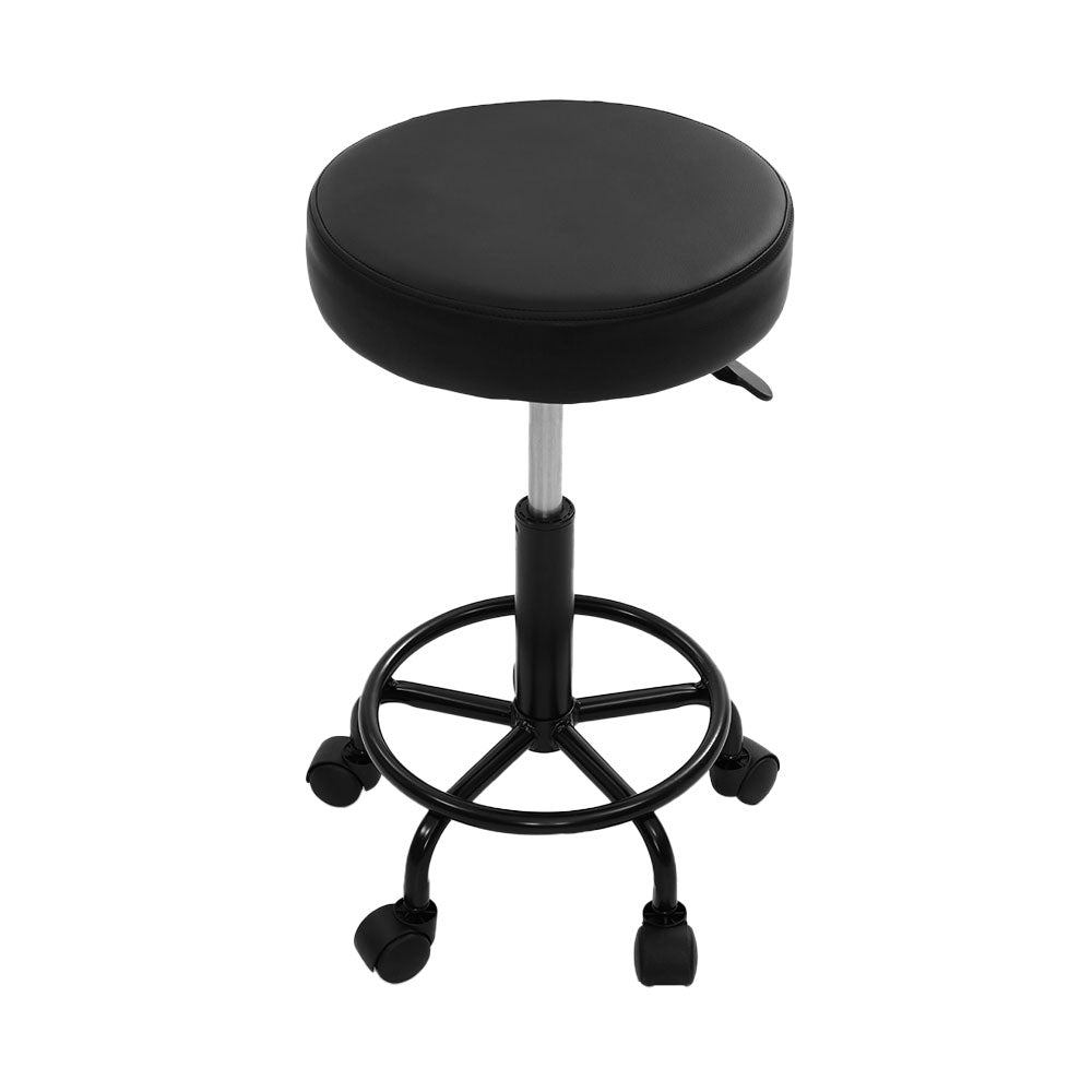 Bailey PU Leather Gas-Lift Swivel Bar Stool – Black