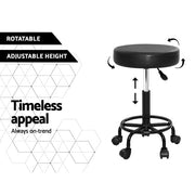 Bailey PU Leather Gas-Lift Swivel Bar Stool – Black