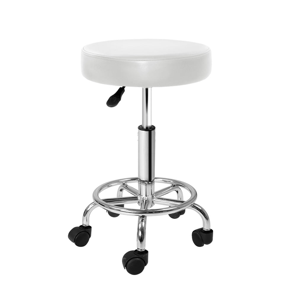 Bardon PU Leather Vanity Stool – White