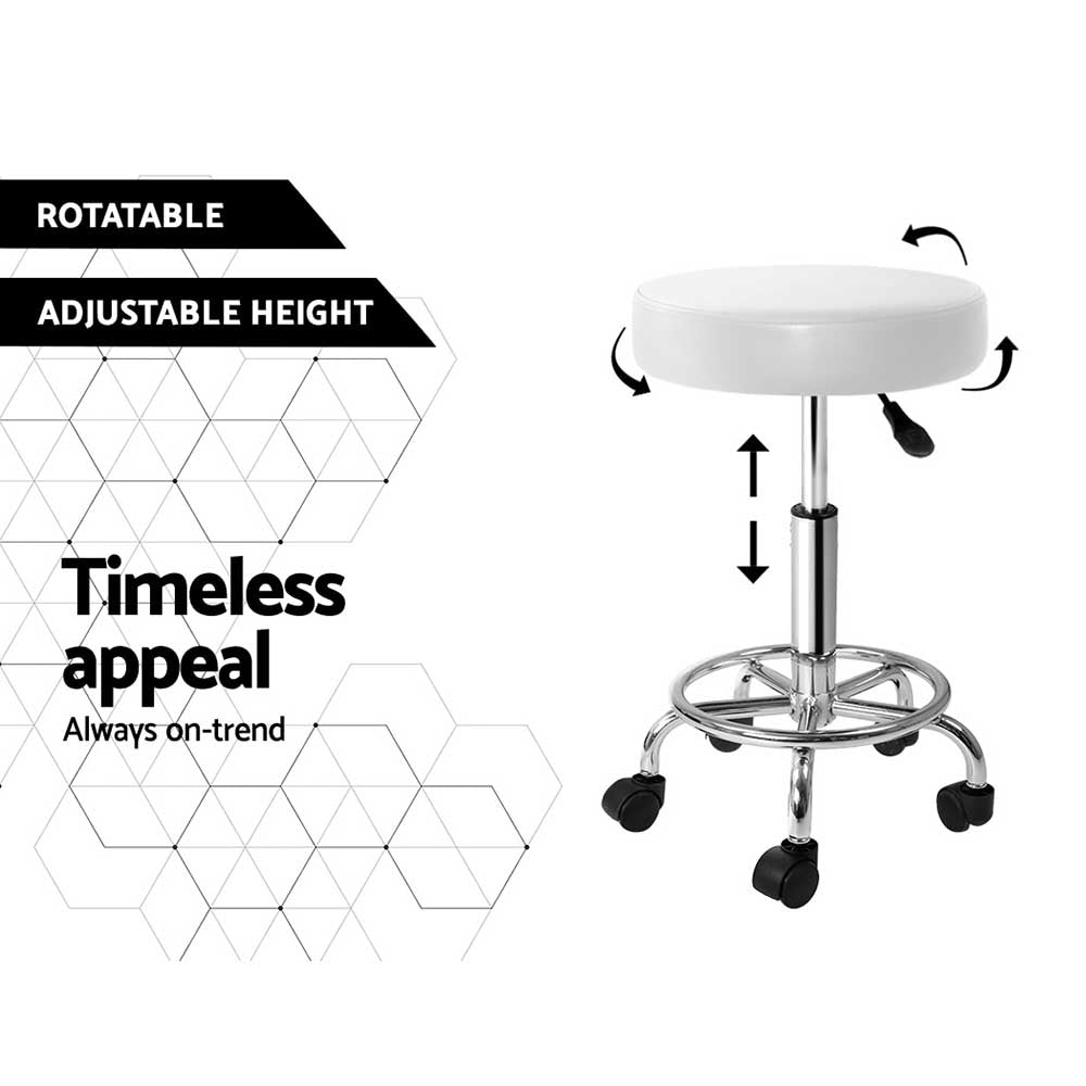 Bardon PU Leather Vanity Stool – White