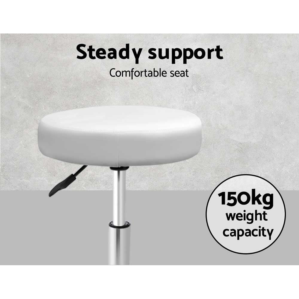 Bardon PU Leather Gas-Lift Swivel Bar Stool Set of 2 – White