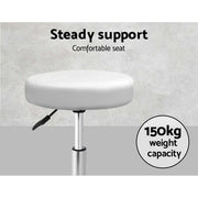 Bardon PU Leather Gas-Lift Swivel Bar Stool Set of 2 – White