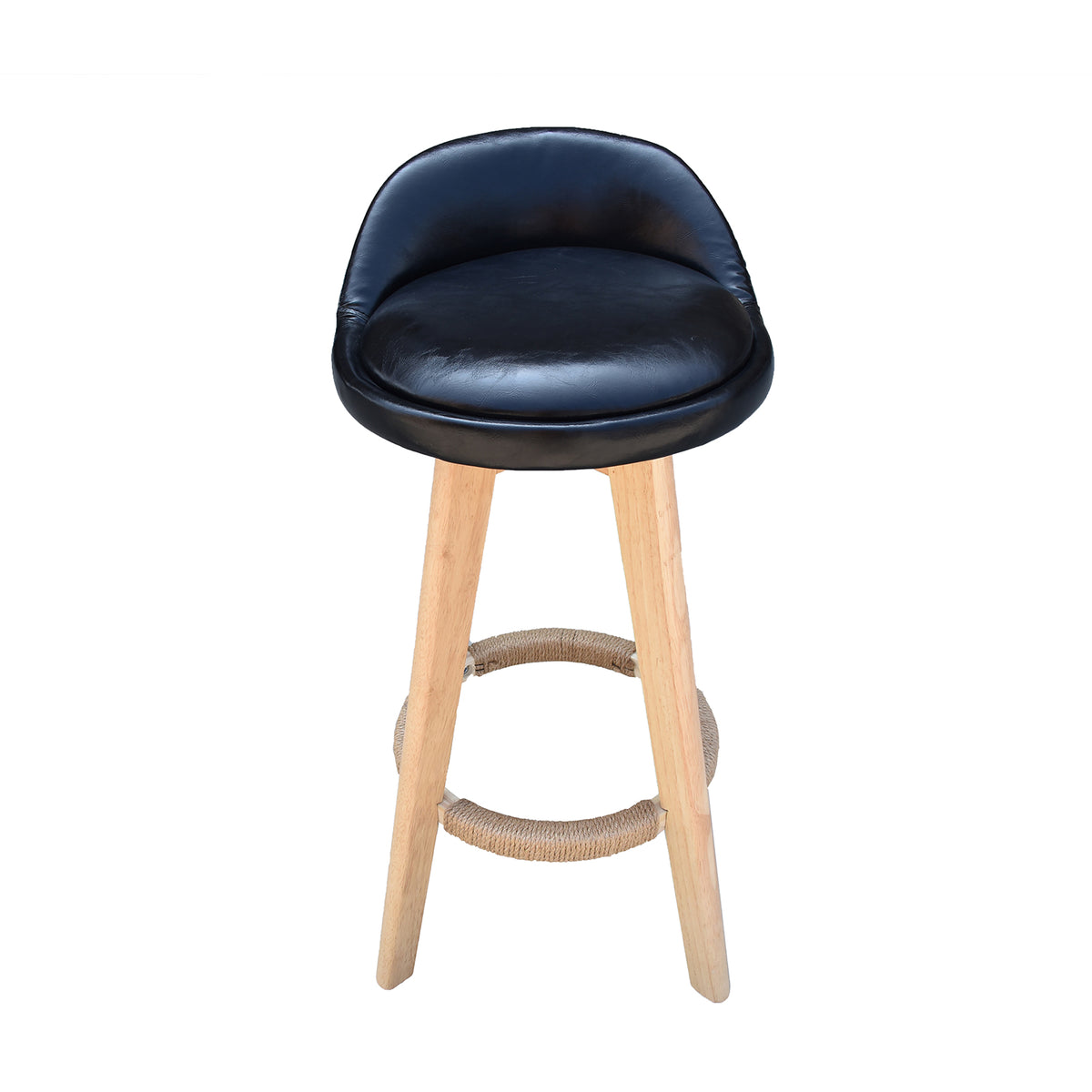 Phoenix Fabric Swivel Bar Stool – Black