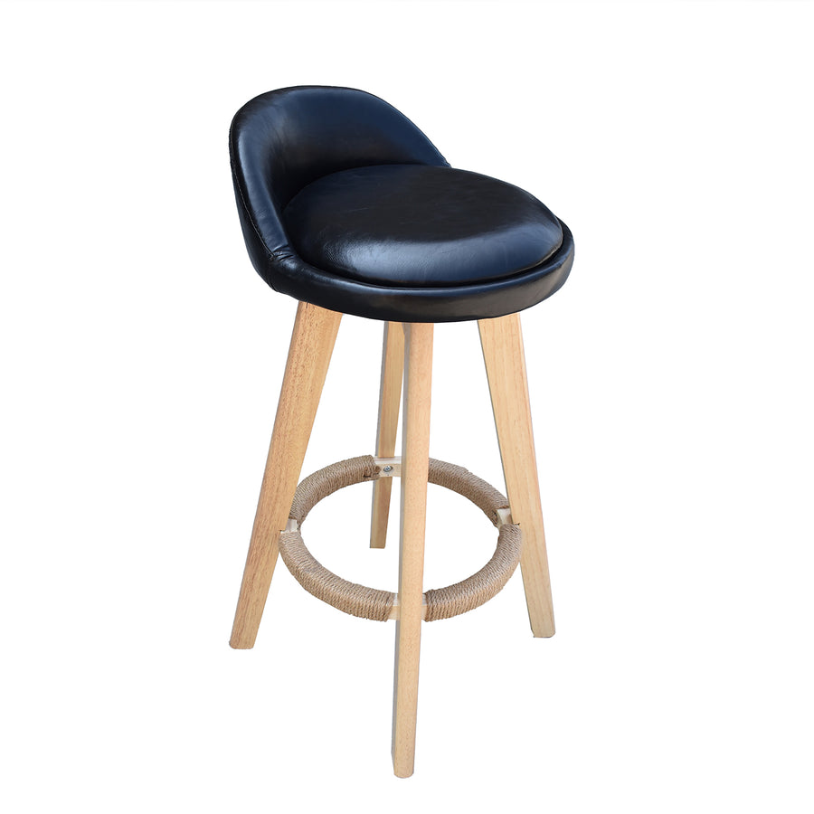 Phoenix Fabric Swivel Bar Stool – Black