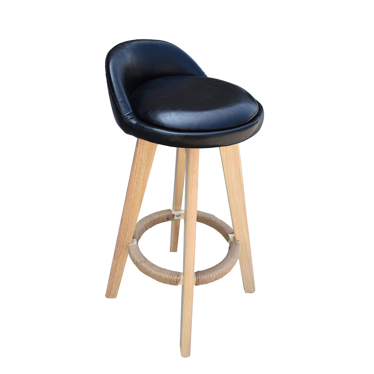 Milano Decor Phoenix Barstool Black Chairs Kitchen Dining Chair Bar Stool - One Pack - Black