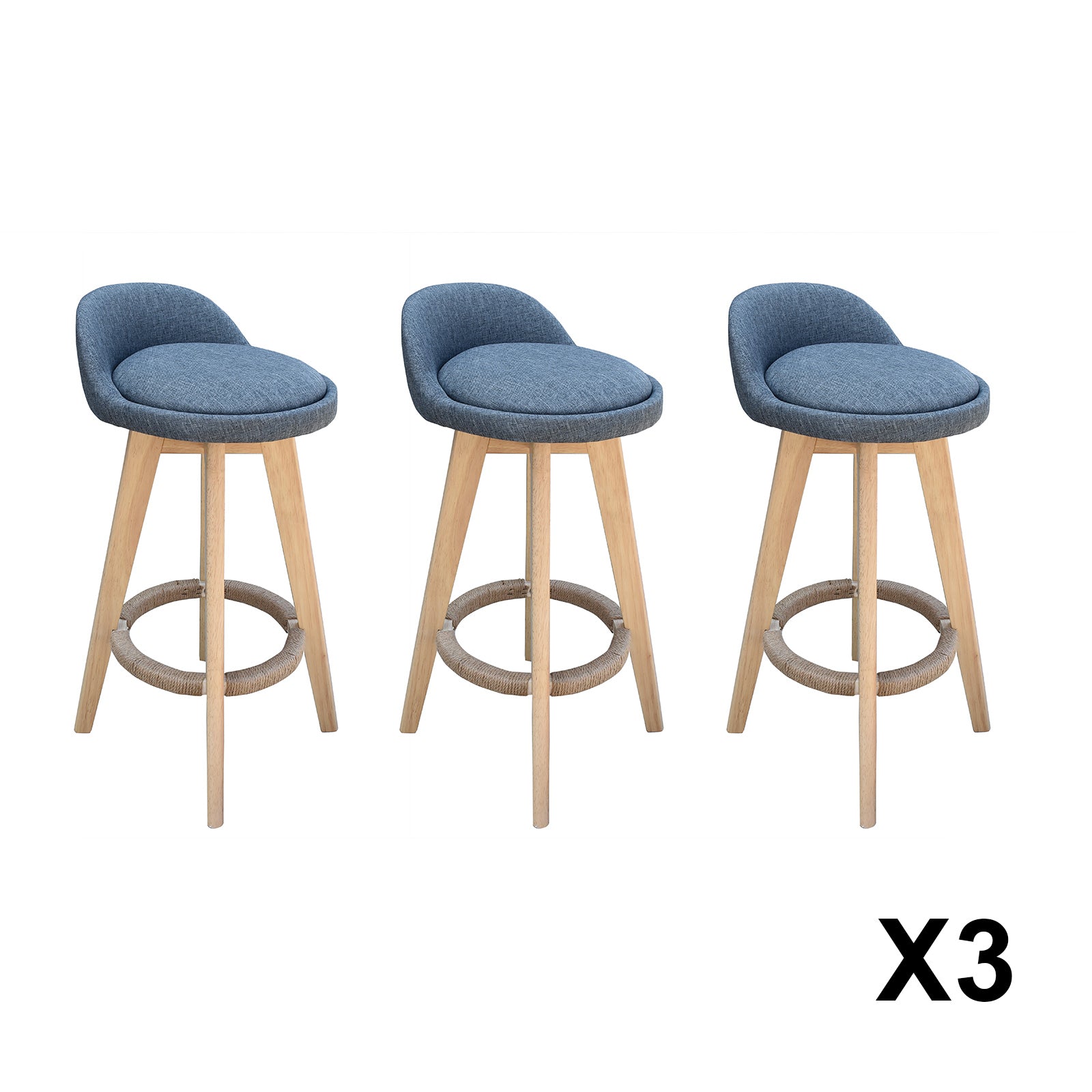 Milano Decor Phoenix Barstool Grey Chairs Kitchen Dining Chair Bar Stool - Three Pack - Grey