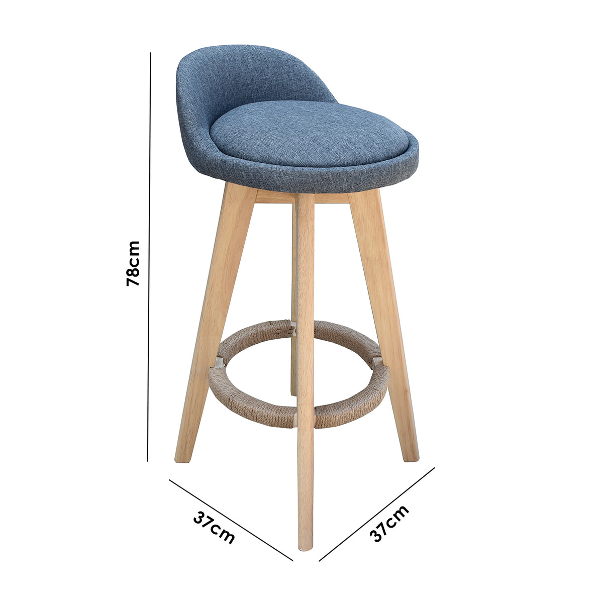 Phoenix Fabric Swivel Bar Stool – Grey