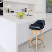 Phoenix Fabric Swivel Bar Stool – Black