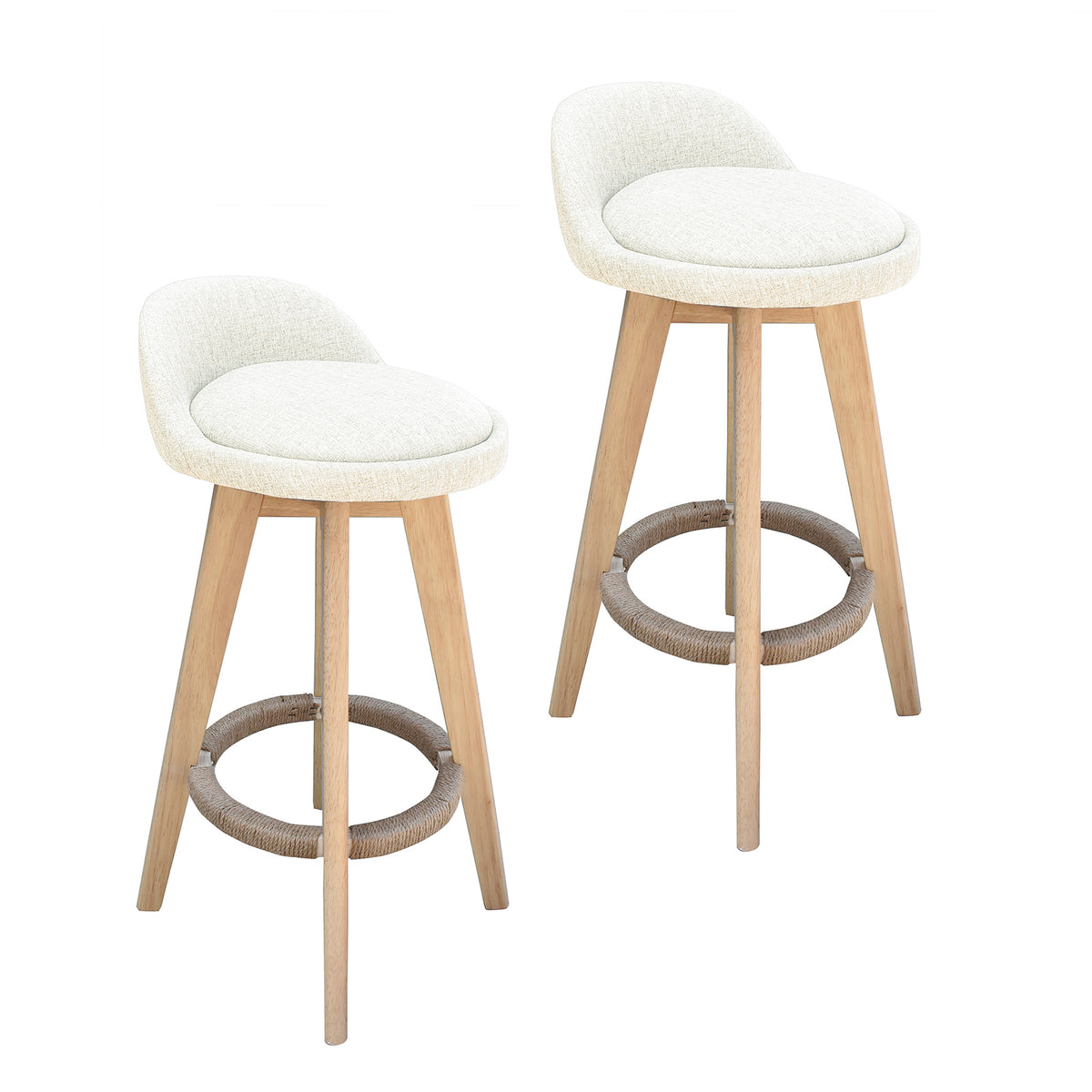 Phoenix Fabric Swivel Bar Stool – Cream