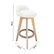 Phoenix Fabric Swivel Bar Stool – Cream