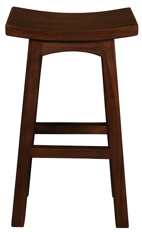 Tokyo Wooden Backless Kitchen Bar Stool – Mahogany